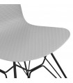 Chaise design gris en plastique et métal Curl