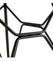 Chaise design gris en plastique et métal Curl
