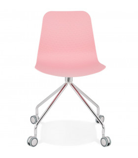 Chaise design rose en plastique et métal Malibu