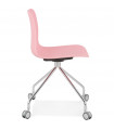 Chaise design rose en plastique et métal Malibu