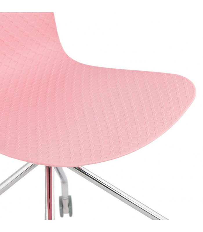 Chaise design rose en plastique et métal Malibu