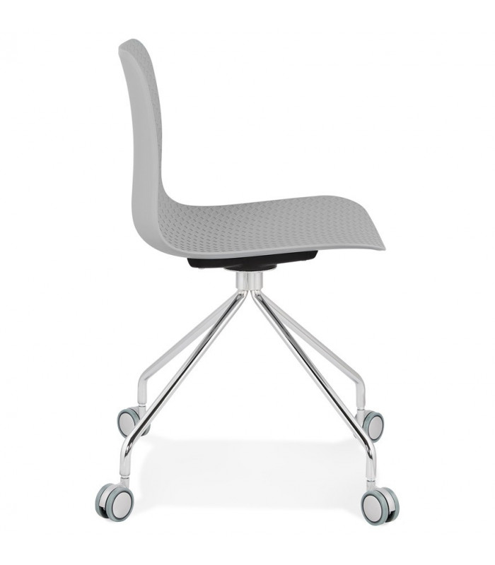 Chaise design gris en plastique et métal Malibu