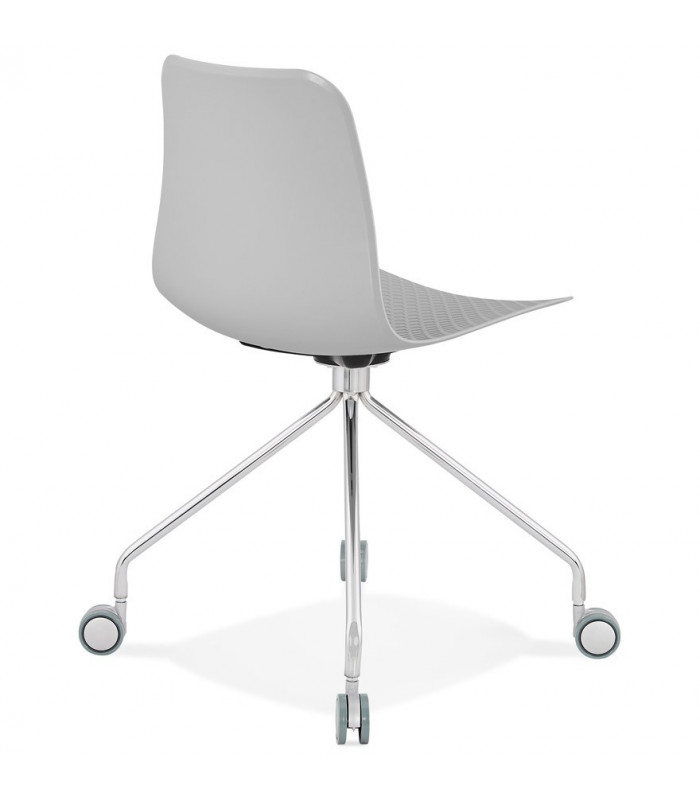 Chaise design gris en plastique et métal Malibu