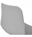 Chaise design gris en plastique et métal Malibu