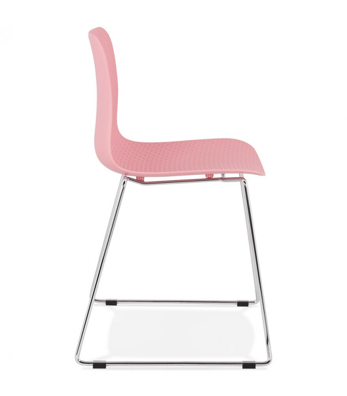 Chaise design rose en plastique et métal Amalfi