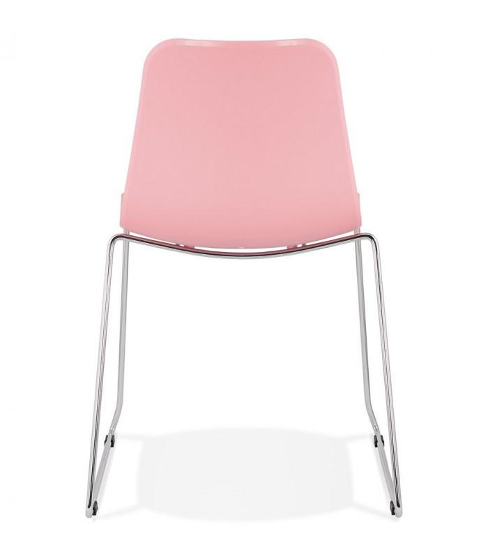 Chaise design rose en plastique et métal Amalfi