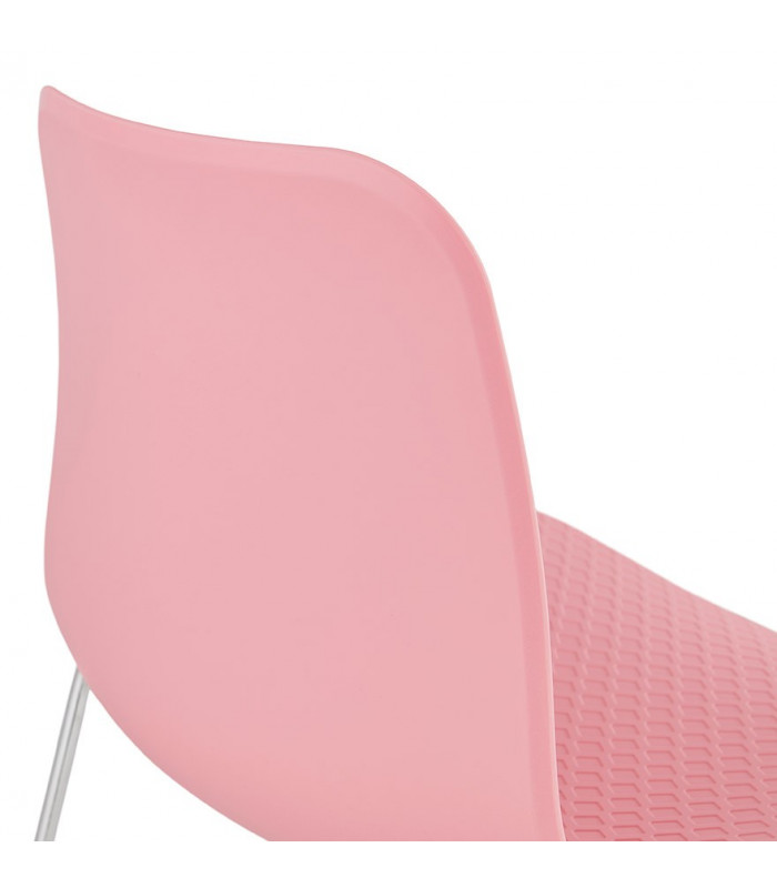 Chaise design rose en plastique et métal Amalfi