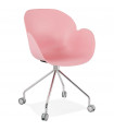 Fauteuil design rose en plastique Malia