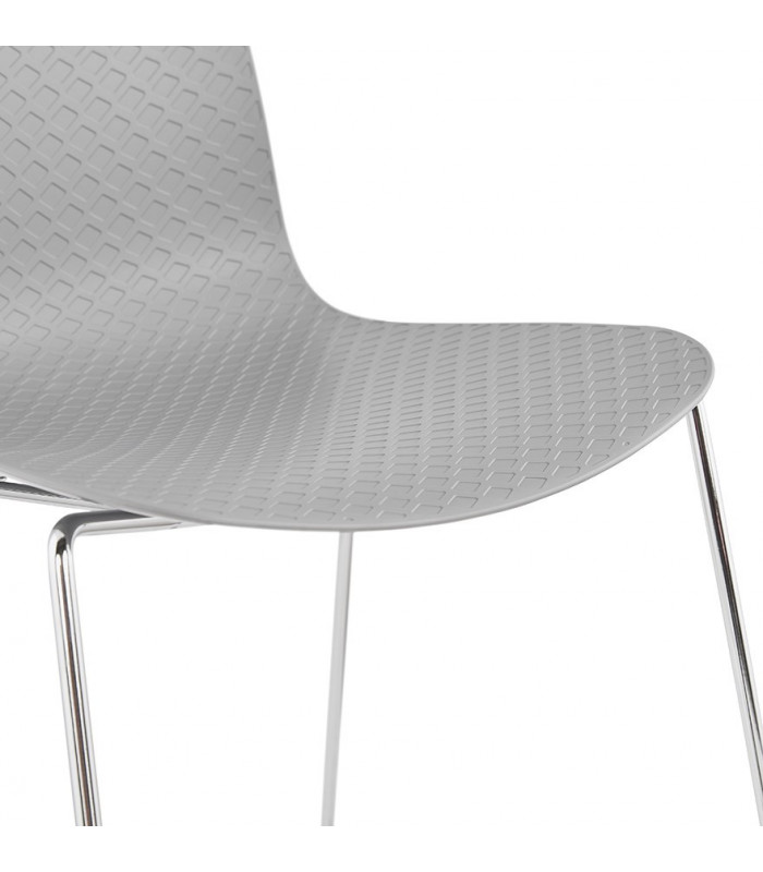 Chaise design gris en plastique et métal Amalfi
