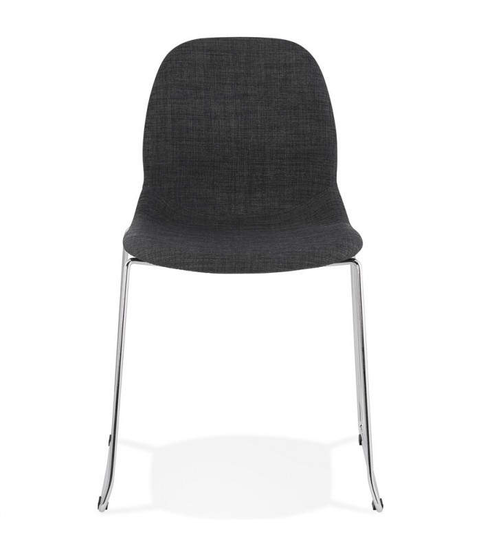 Chaise design gris foncé en tissu et métal Meteora