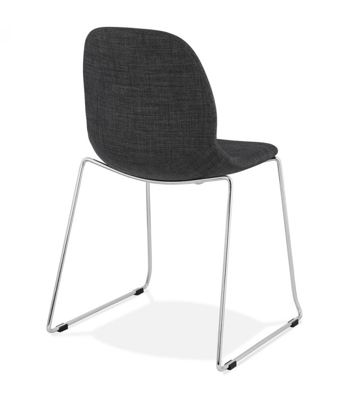 Chaise design gris foncé en tissu et métal Meteora