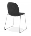 Chaise design gris foncé en tissu et métal Meteora