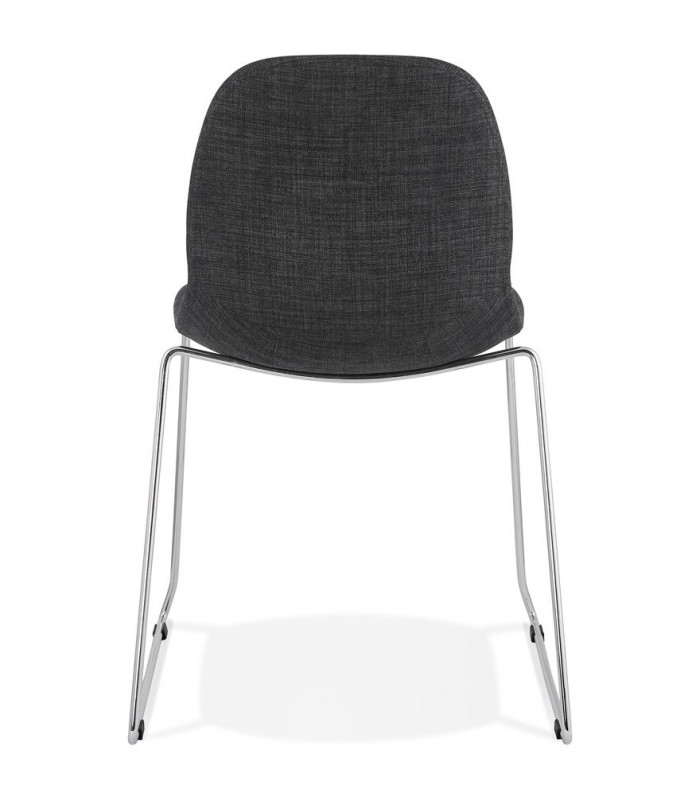 Chaise design gris foncé en tissu et métal Meteora