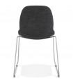 Chaise design gris foncé en tissu et métal Meteora