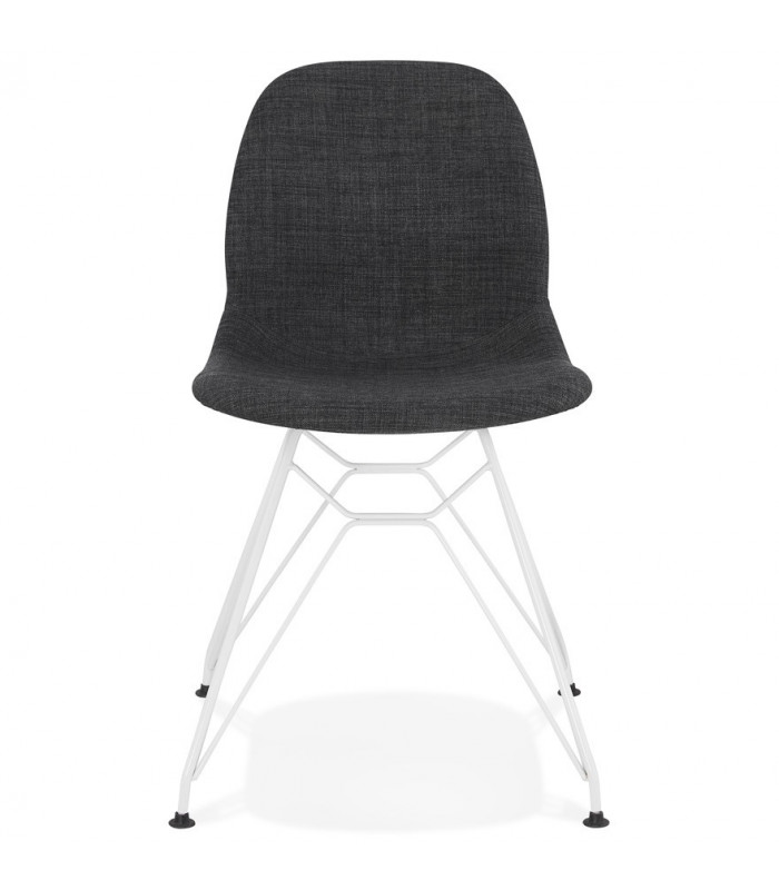 Chaise design gris foncé en tissu et métal Kora