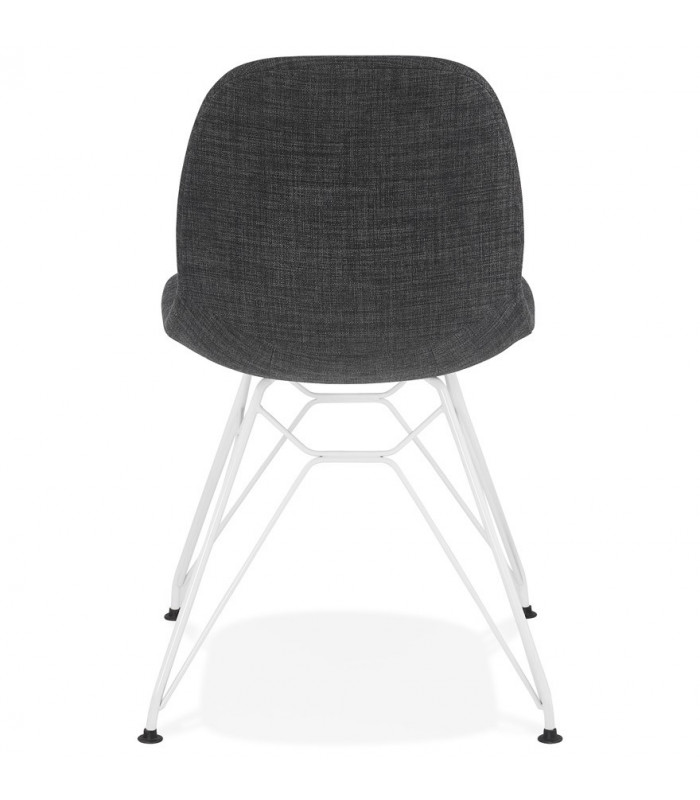 Chaise design gris foncé en tissu et métal Kora