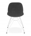 Chaise design gris foncé en tissu et métal Kora