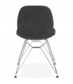 Chaise design gris foncé en tissu et métal Kora