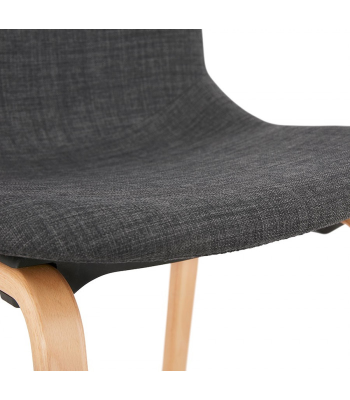 Chaise design gris foncé en tissu et bois Bernice