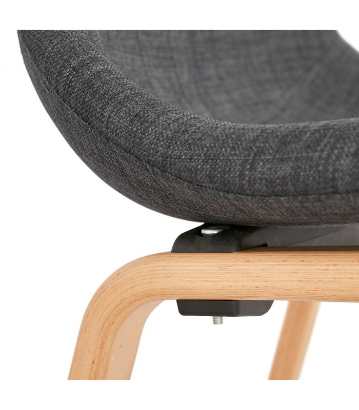 Chaise design gris foncé en tissu et bois Bernice