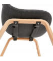 Chaise design gris foncé en tissu et bois Bernice
