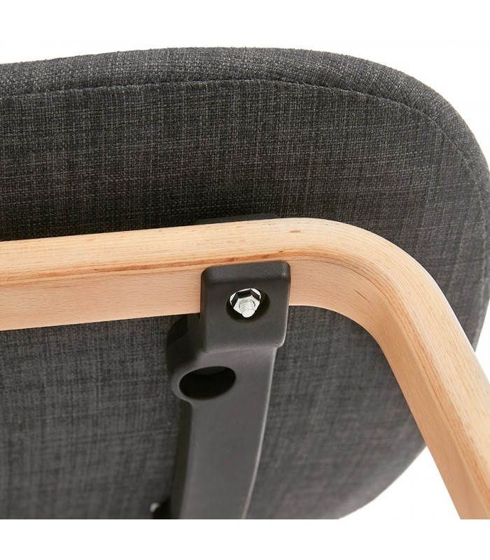 Chaise design gris foncé en tissu et bois Bernice