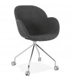 Fauteuil design gris foncé en tissu Jemma