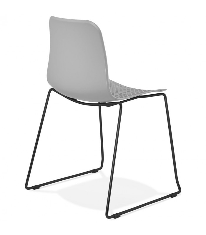 Chaise design gris en plastique et métal Amalfi