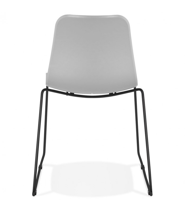 Chaise design gris en plastique et métal Amalfi