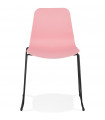 Chaise design rose en plastique et métal Amalfi