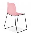 Chaise design rose en plastique et métal Amalfi