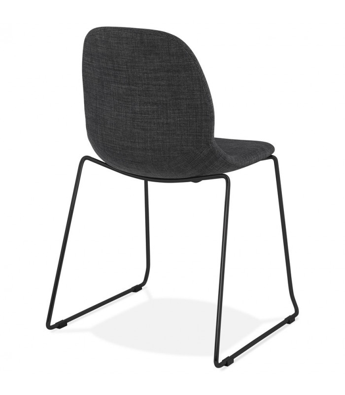 Chaise design gris foncé en tissu et métal Meteora