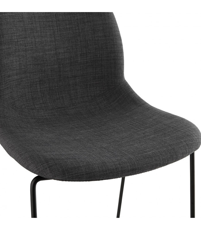 Chaise design gris foncé en tissu et métal Meteora