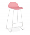 Tabouret de bar design rose en plastique et métal Monaco