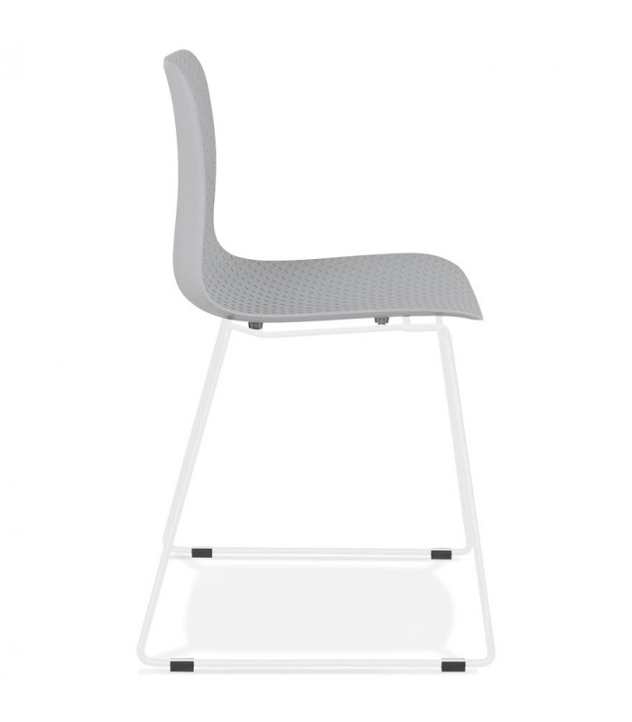 Chaise design gris en plastique et métal Amalfi