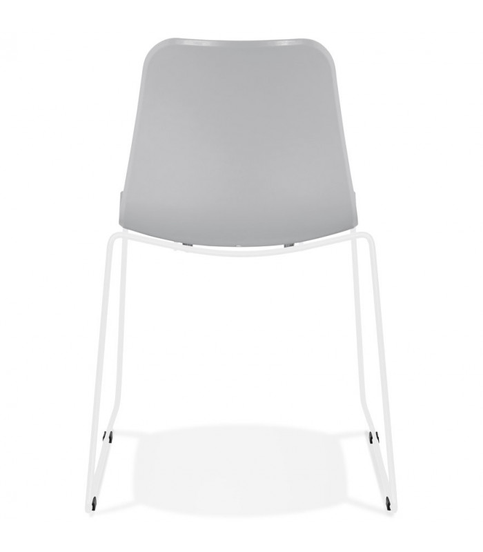 Chaise design gris en plastique et métal Amalfi