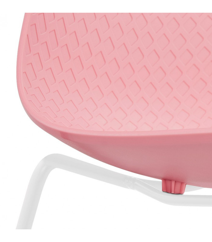 Chaise design rose en plastique et métal Amalfi