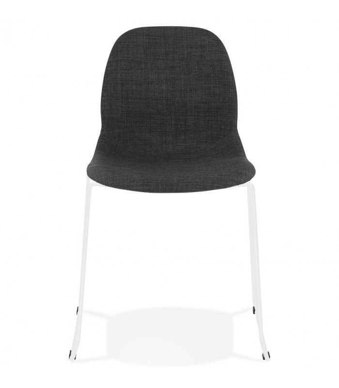 Chaise design gris foncé en tissu et métal Meteora