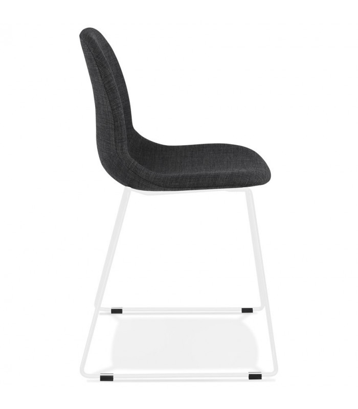 Chaise design gris foncé en tissu et métal Meteora