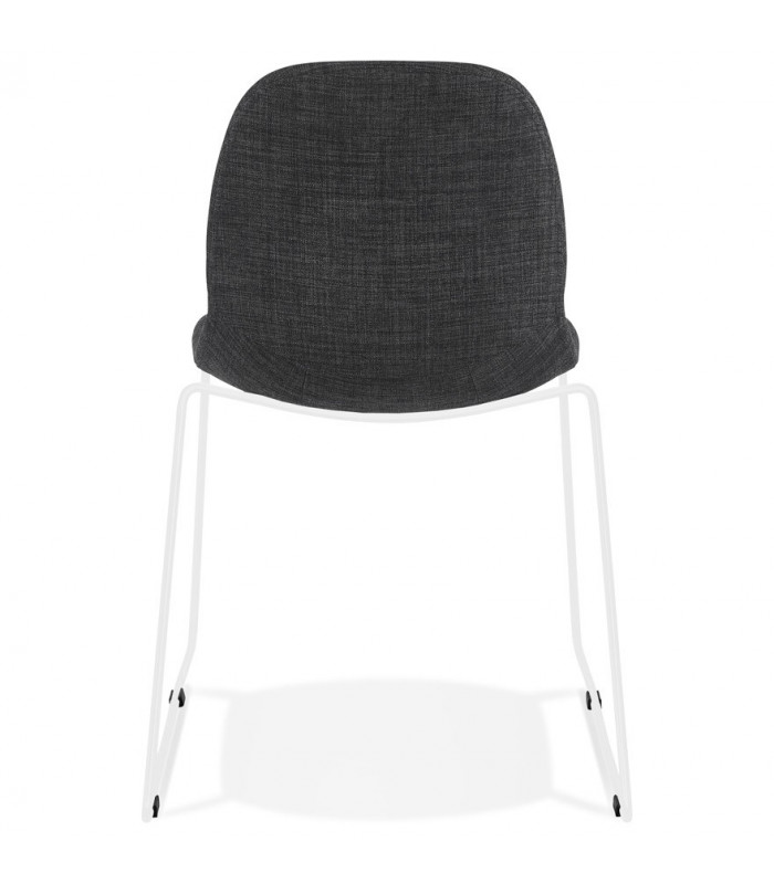 Chaise design gris foncé en tissu et métal Meteora