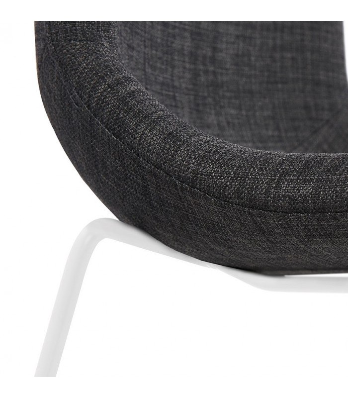 Chaise design gris foncé en tissu et métal Meteora