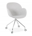 Fauteuil design gris clair en tissu Jemma