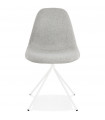 Chaise design gris clair en tissu et métal Dara