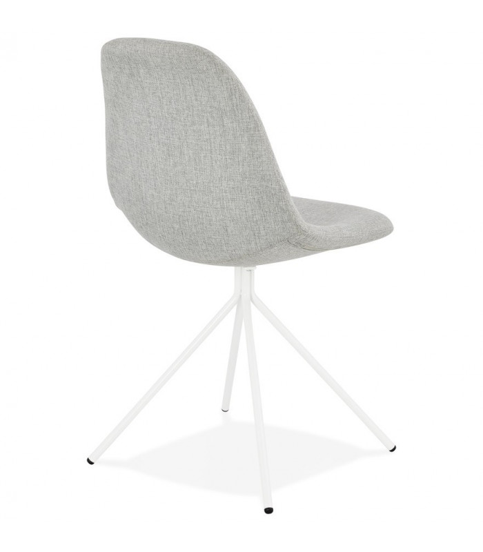 Chaise design gris clair en tissu et métal Dara