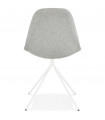 Chaise design gris clair en tissu et métal Dara