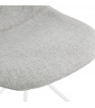 Chaise design gris clair en tissu et métal Dara