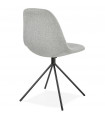 Chaise design gris clair en tissu et métal Dara
