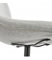 Chaise design gris clair en tissu et métal Dara