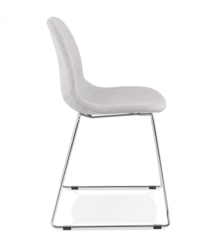 Chaise design gris clair en tissu et métal Meteora