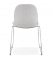 Chaise design gris clair en tissu et métal Meteora